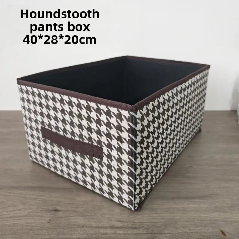 Foldable Houndstooth Pants Storage Box