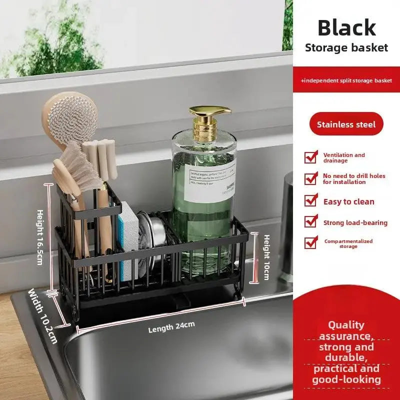 Stainless Steel Sink Organizer | Sponge Holder, Brush Rack & Soap Dispenser by TED