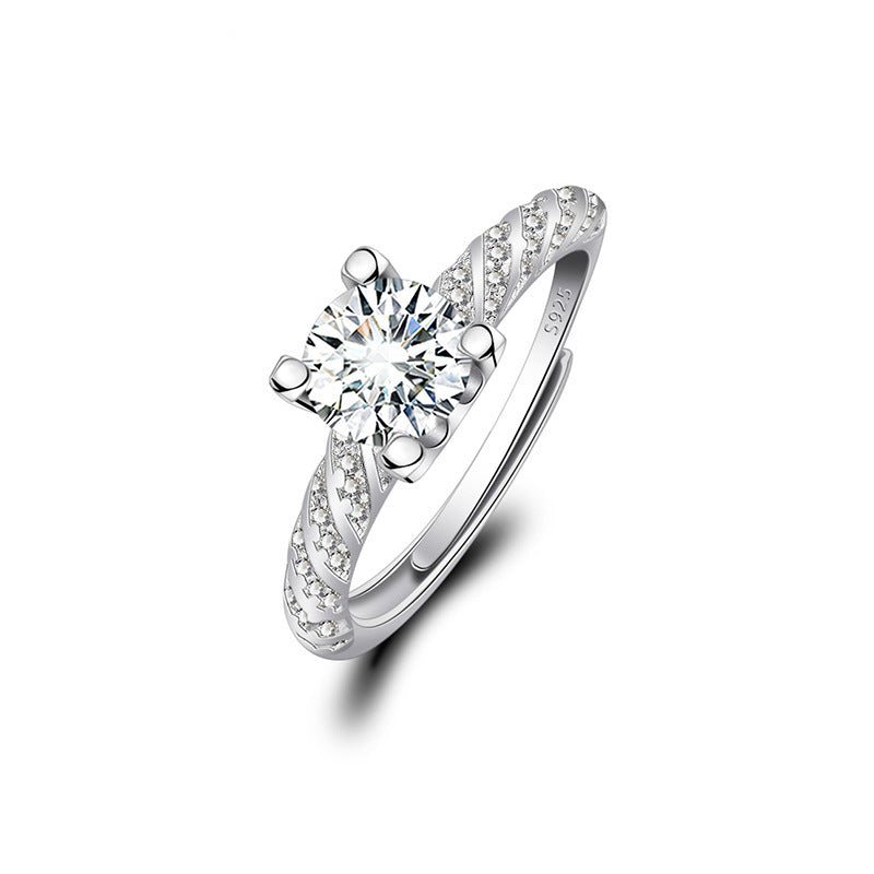 Adjustable Engagement Ring - Cubic Zirconia Promise Ring - Cherished Harbor Gifts