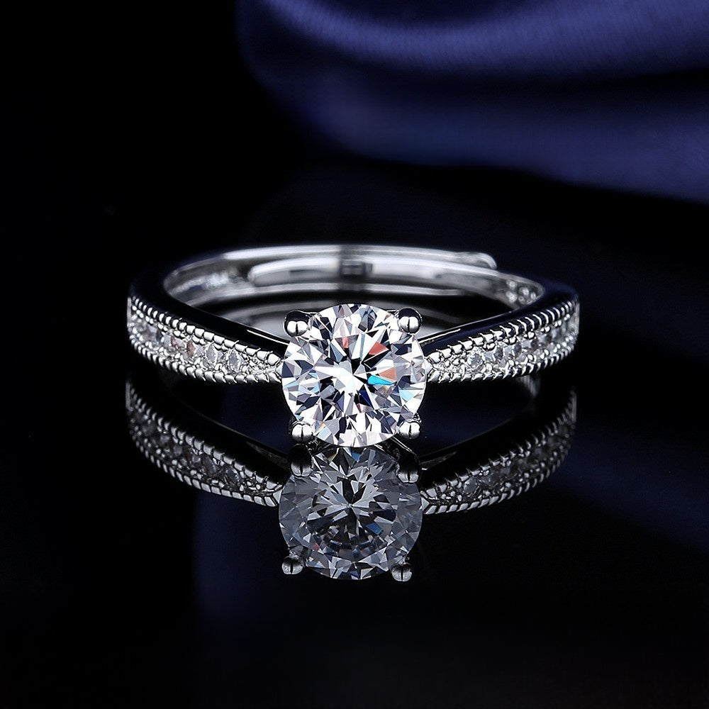 Adjustable Engagement Ring - Cubic Zirconia Promise Ring - Cherished Harbor Gifts