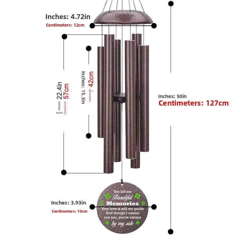 Metal Memorial Wind Chime | 26-50" Outdoor Garden Chimes by TED