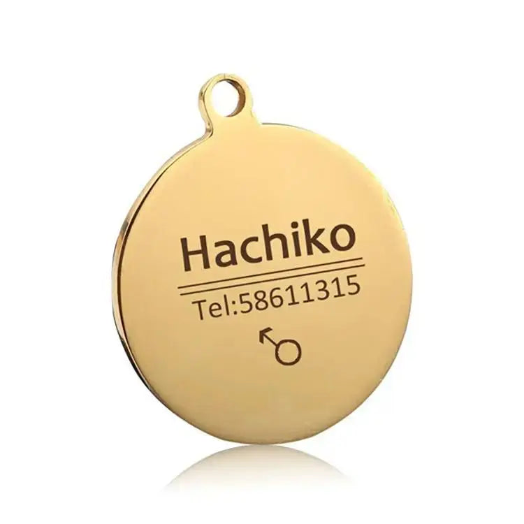 Personalized Stainless Steel Pet ID Tag | Custom Engraved Dog & Cat Name Tag by TED