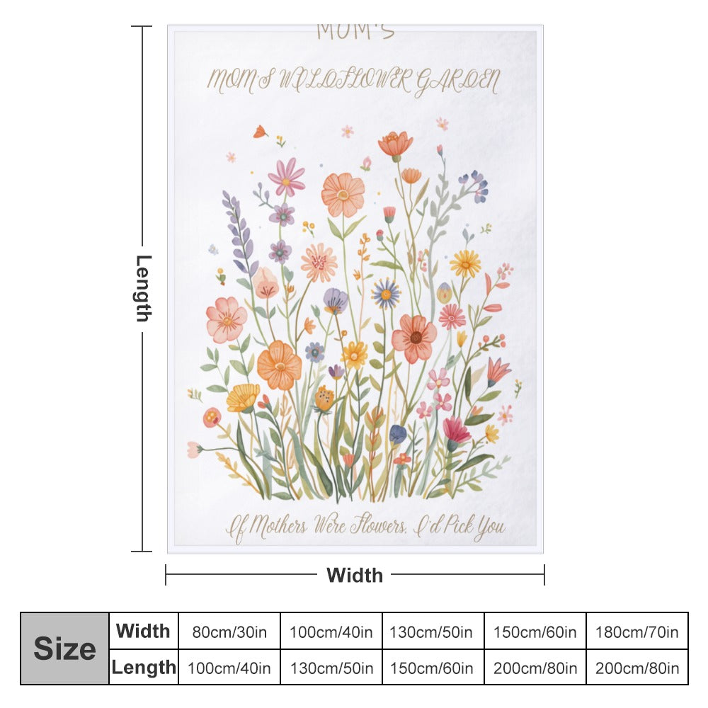 Mother's Day Gift Blanket Wildflower Garden Personalized - Cherished Harbor Gifts