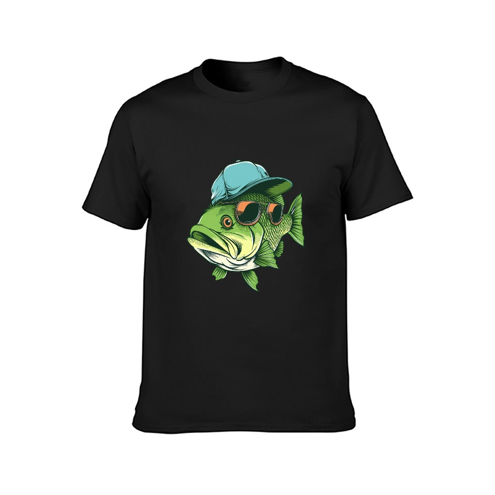 Men's Bass Fishing T-Shirt - 100% Cotton Angler Tee - Cherished Harbor Gifts