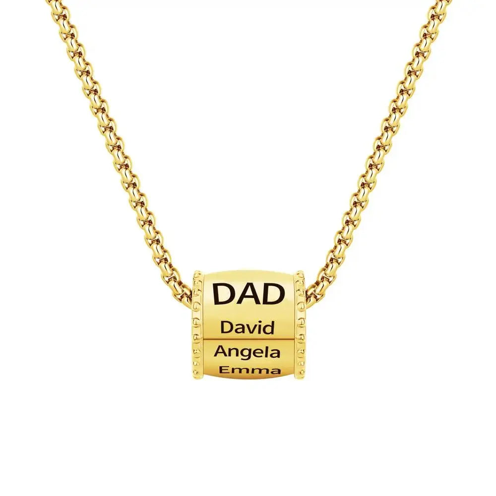 Personalized Dad Necklace | Custom Name Engraved Titanium Steel Father?s Gift by TED