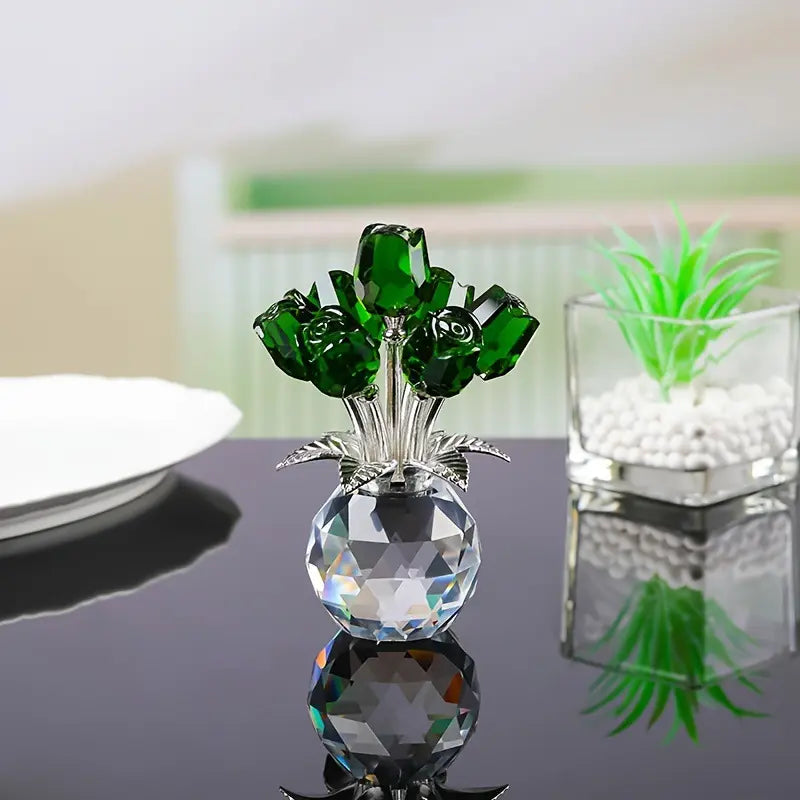 Crystal Rose Ornament Home Decor Gift