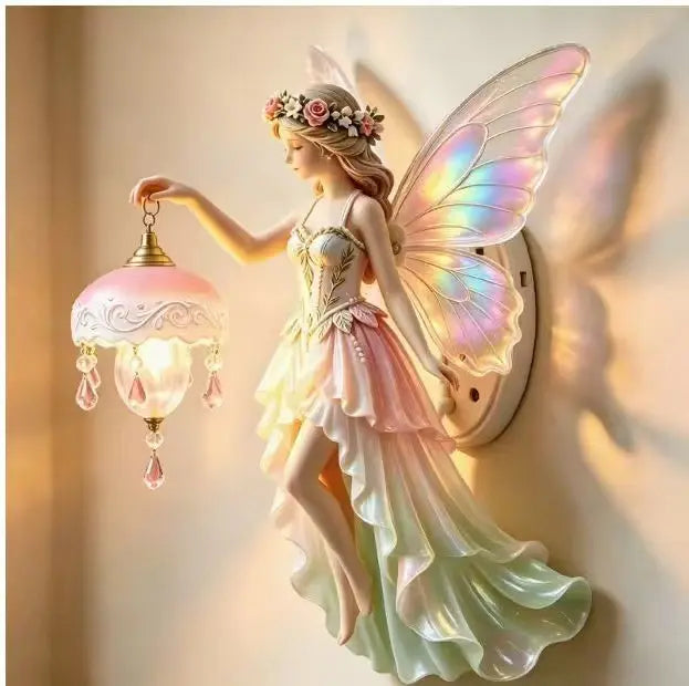 3D Resin Fairy Wall Lamp Creative Decorative Night Light for Bedroom Office