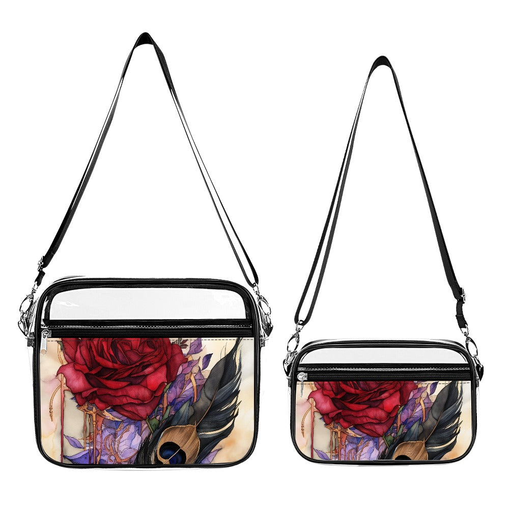 Rose Transparent PVC Satchel Set 2-Piece Fashionable Concert Bag - Cherished Harbor Gifts