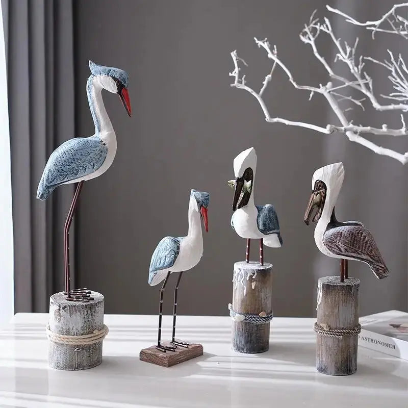 Vintage Bluebird Wooden Figurine for Coastal Home Decor by CHG-IJ