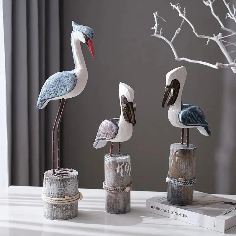 Vintage Bluebird Wooden Figurine for Coastal Home Decor by CHG-IJ