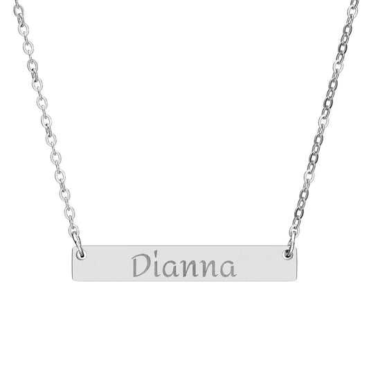 Dianna name necklace in silver with a sleek, minimalist design.