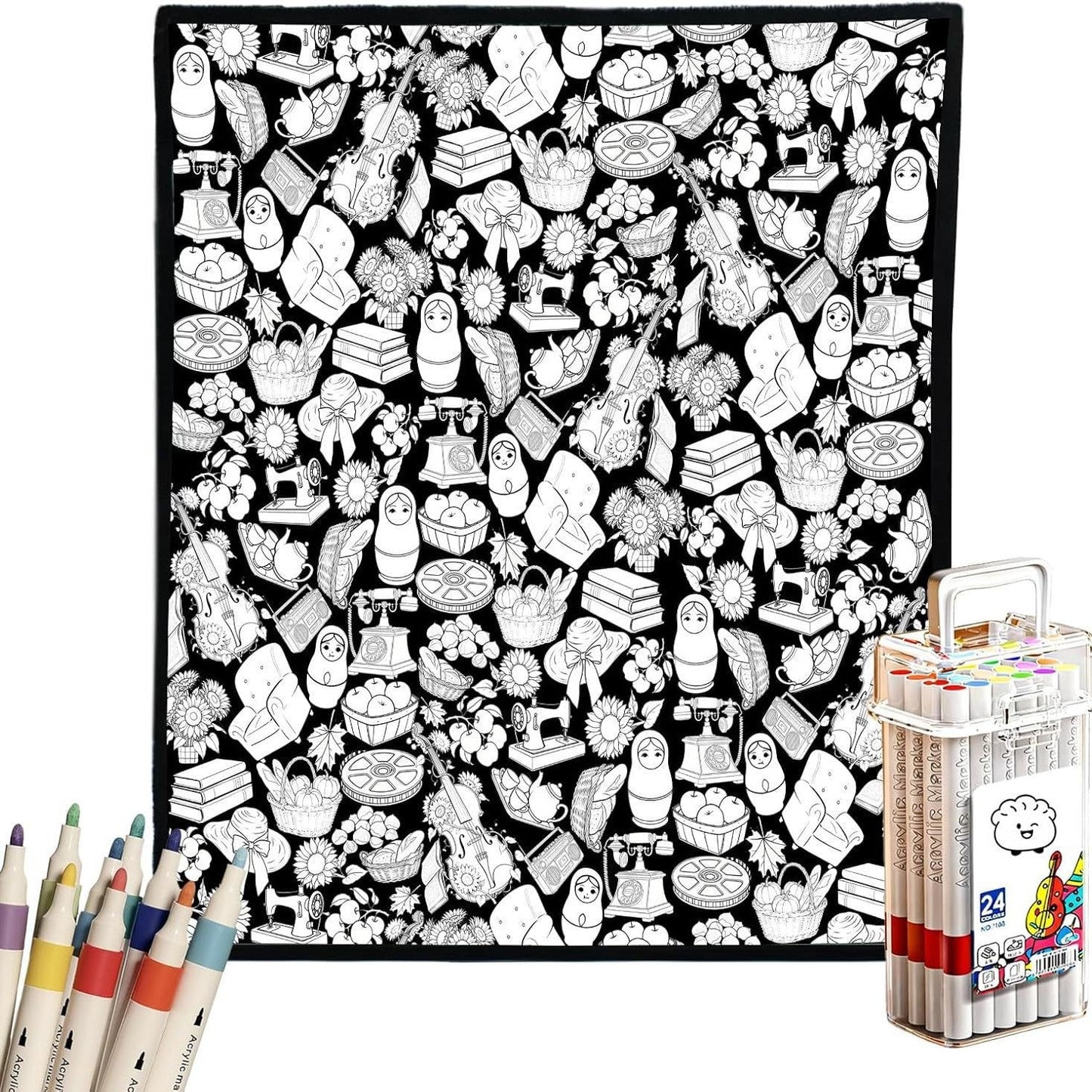 DIY Coloring Velvet Blanket Creative Art Throw - Cherished Harbor Gifts