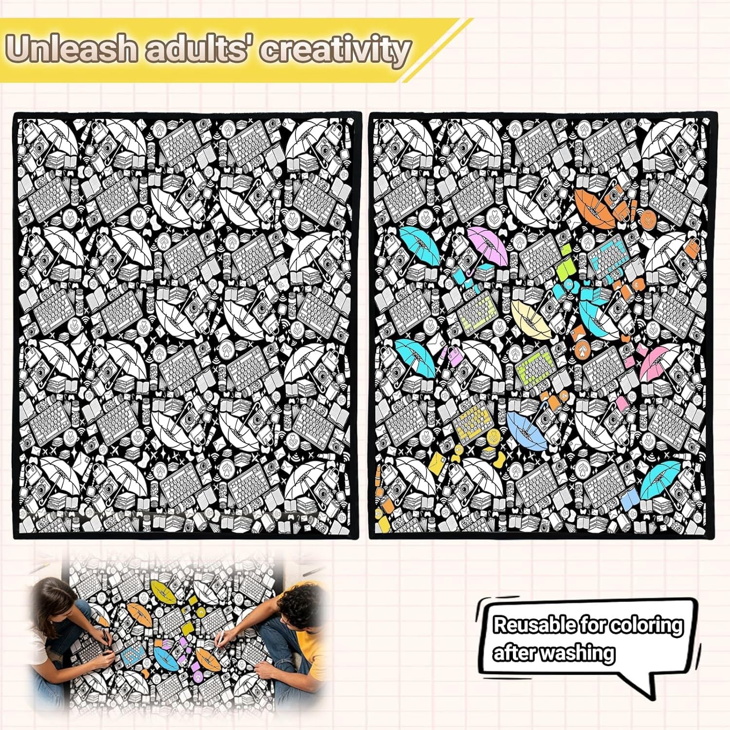 DIY Coloring Velvet Blanket Creative Art Throw - Cherished Harbor Gifts