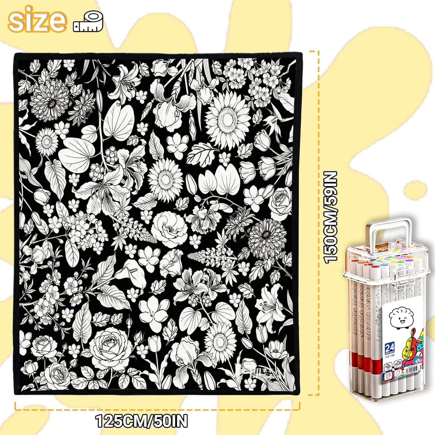 DIY Coloring Velvet Blanket Creative Art Throw - Cherished Harbor Gifts