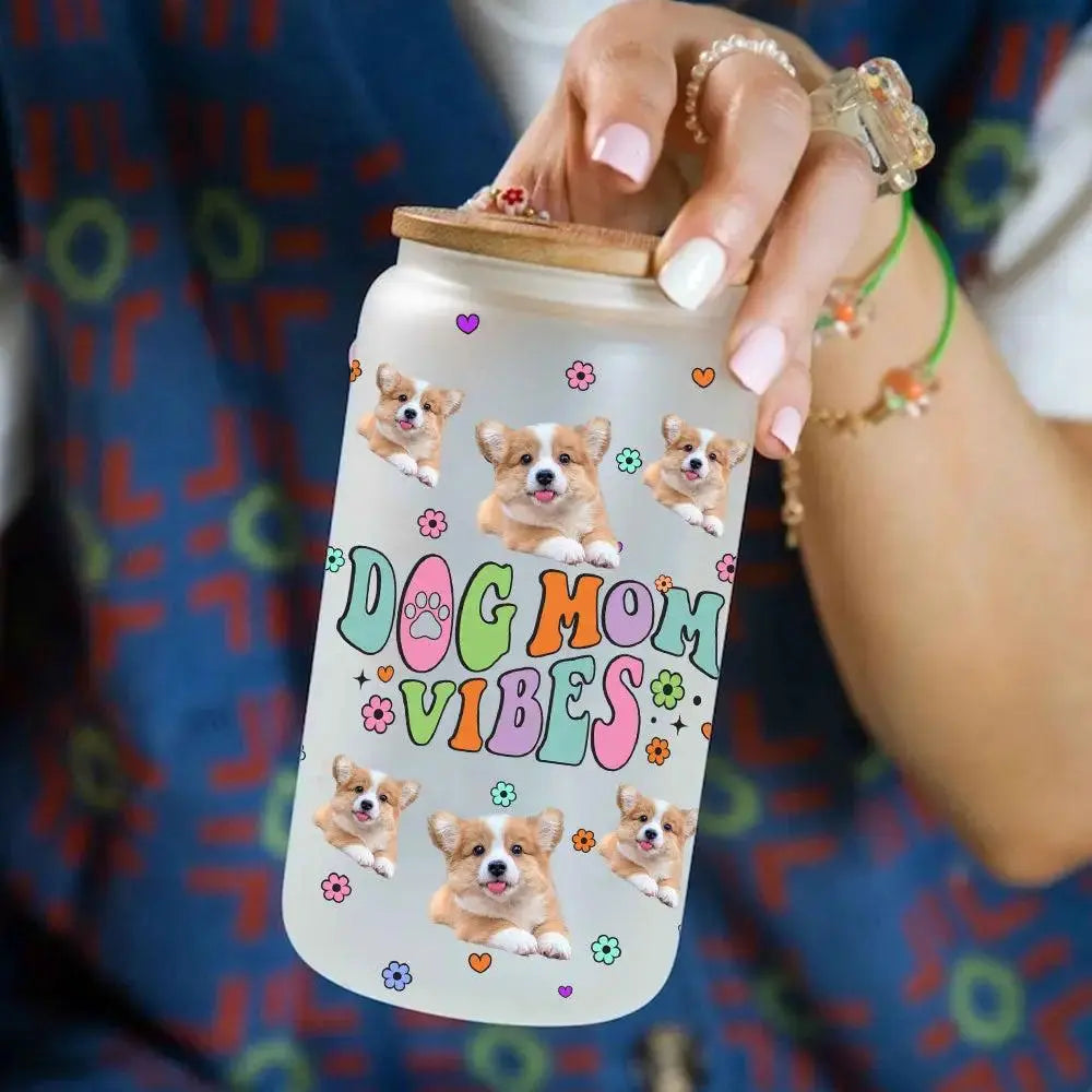 Personalized Dog Mom Tumbler with Photo & Name Gift by Inkedjoy