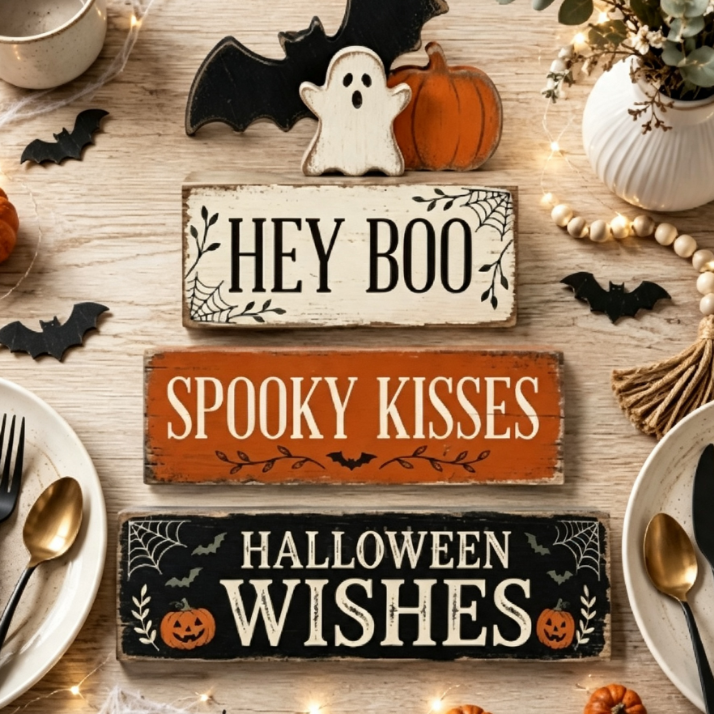 Halloween Tiered Tray Decor for Spooky Fall Displays - Cherished Harbor Gifts