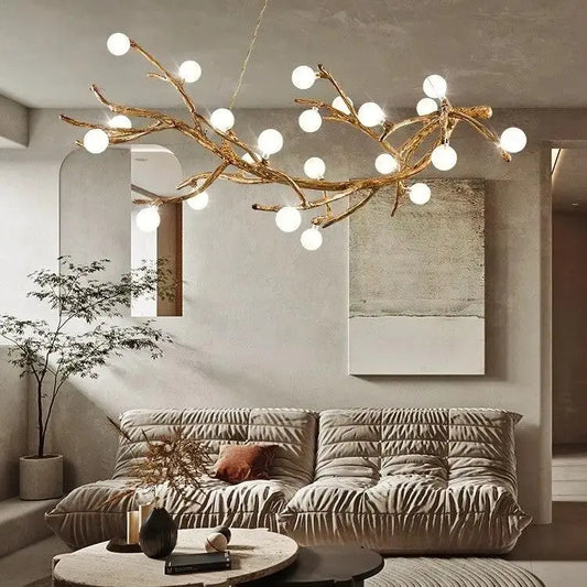 Japanese Zen Tree Branch LED Chandelier | Artistic Resin Pendant Light by TED