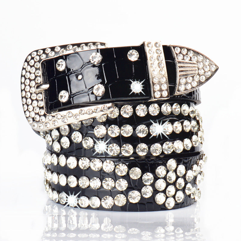 Stylish Rhinestone Leather Belt for Women Fashion Accessory - Cherished Harbor Gifts