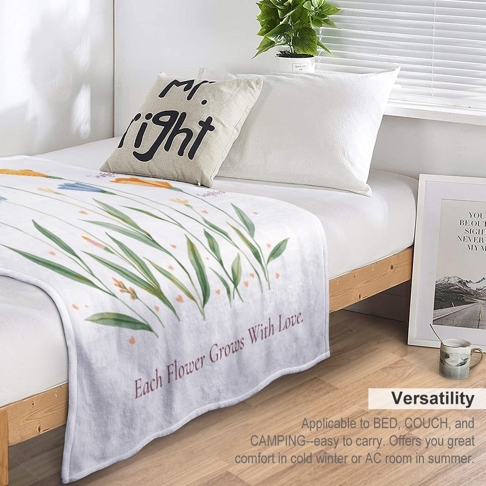 Grandma's Garden Personalized Birth Flower Blanket - Cherished Harbor Gifts
