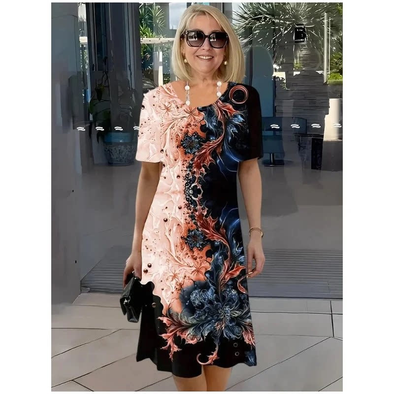 Elegant Floral Midi Dress for Summer Garden Parties - Cherished Harbor Gifts