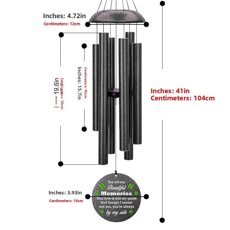 Metal Memorial Wind Chime | 26-50" Outdoor Garden Chimes by TED