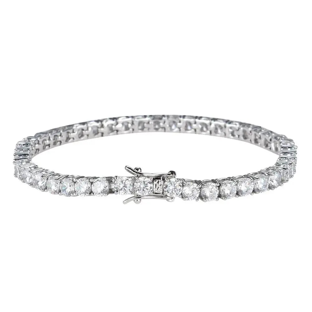 Unisex 4mm Cubic Zirconia Tennis Bracelet & Necklace | Silver, Gold & Rose Gold Jewelry by TED