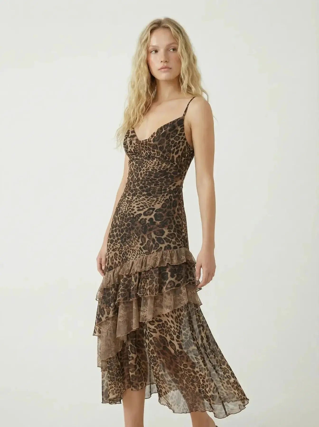 Stylish Backless Summer Dress for Women - Leopard Print Maxi by TED