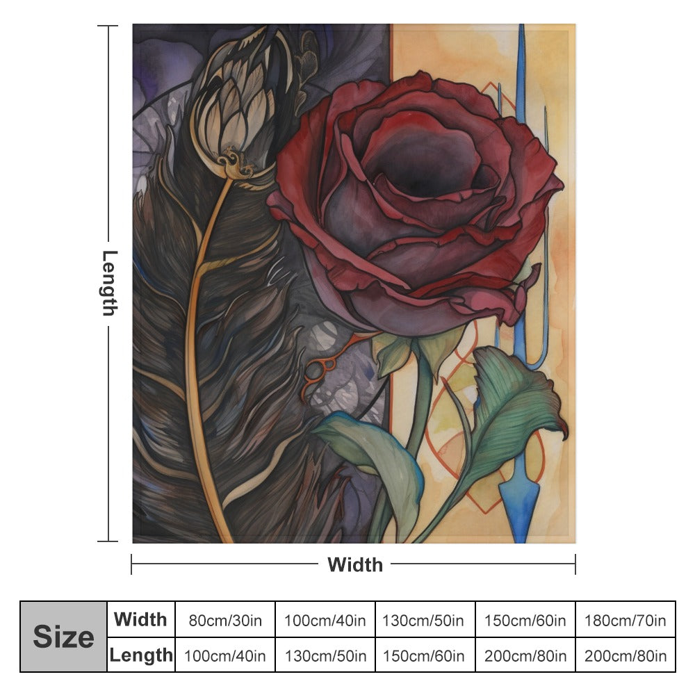 Dark Rose Ultra-Soft Flannel Cozy Throw Blanket Gift - Cherished Harbor Gifts