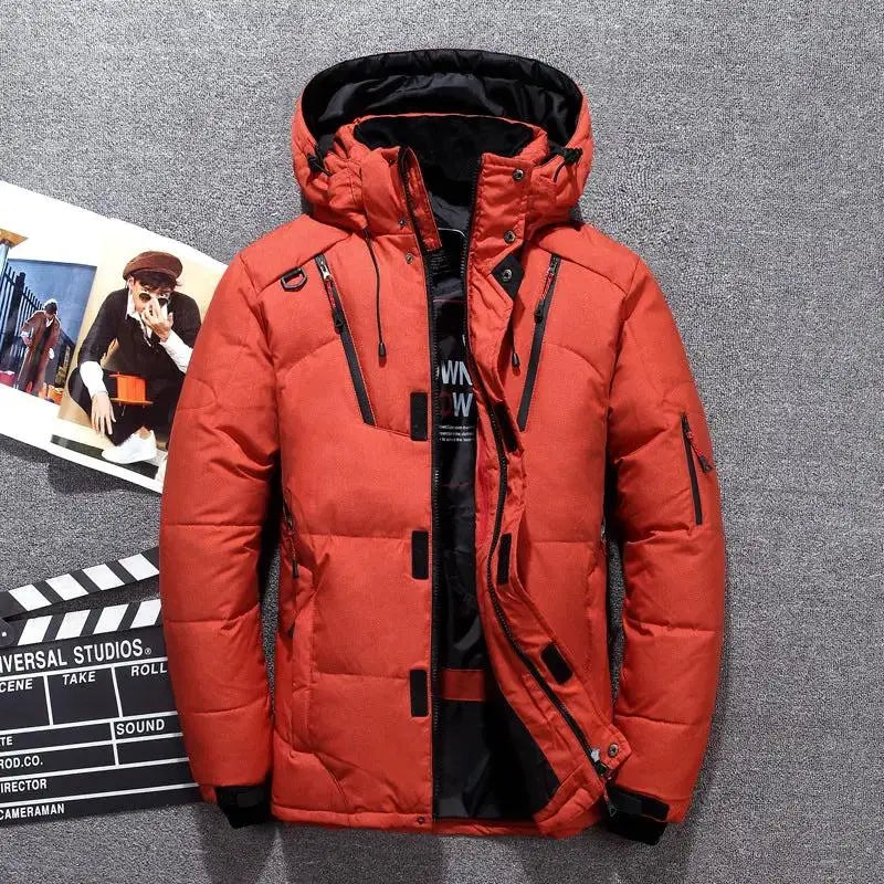 Men's Hooded Duck Down Winter Jacket | Windproof Multi-Pocket Coat M-5XL by TED