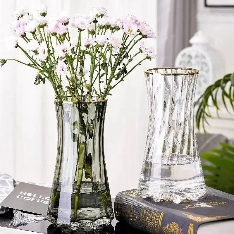 Nordic Glass Vase Triangular Flower Vase Home Decor by TED
