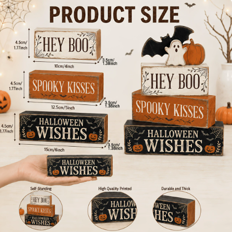 Halloween Tiered Tray Decor for Spooky Fall Displays - Cherished Harbor Gifts