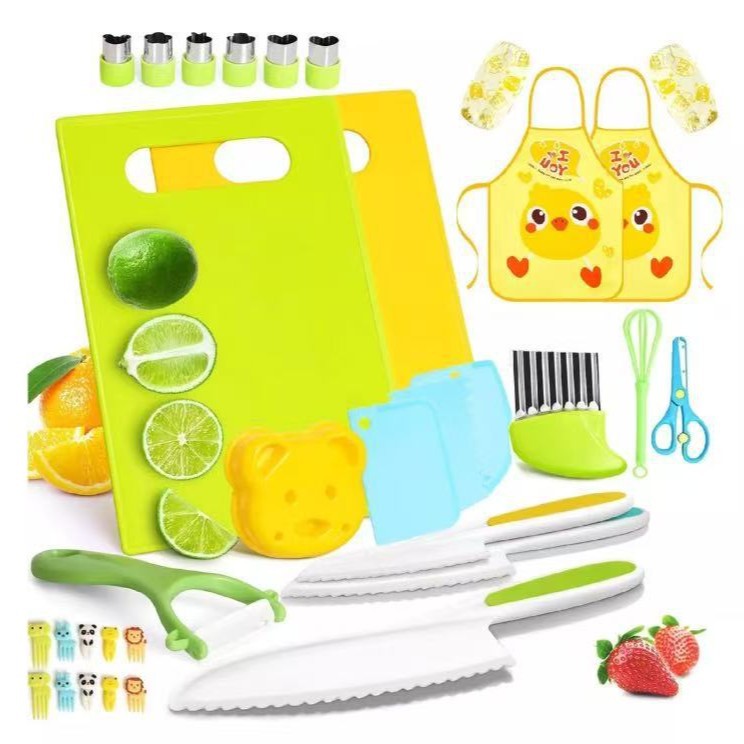 Kids Safe Toddler Kitchen Knife Set for Cooking Practice - Cherished Harbor Gifts