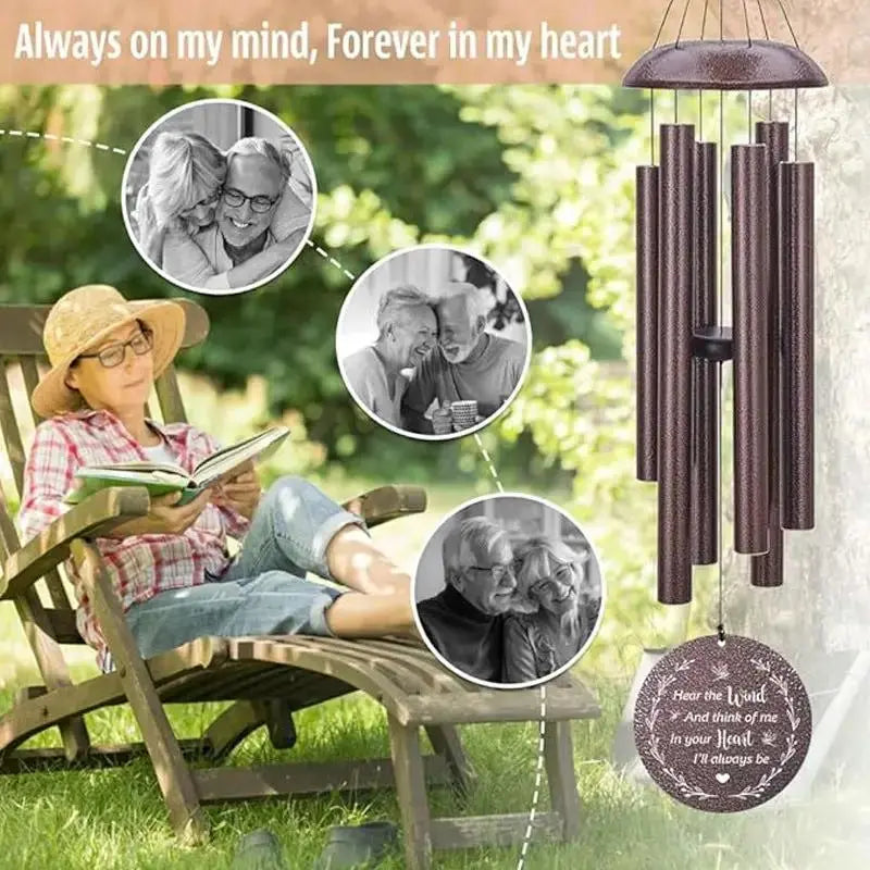 Metal Memorial Wind Chime | 26-50" Outdoor Garden Chimes by TED