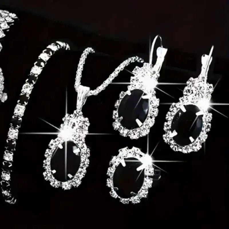 Elegant Women's Jewelry Set – Sparkling Zircon Trio by Cherished Harbor Gifts by TED