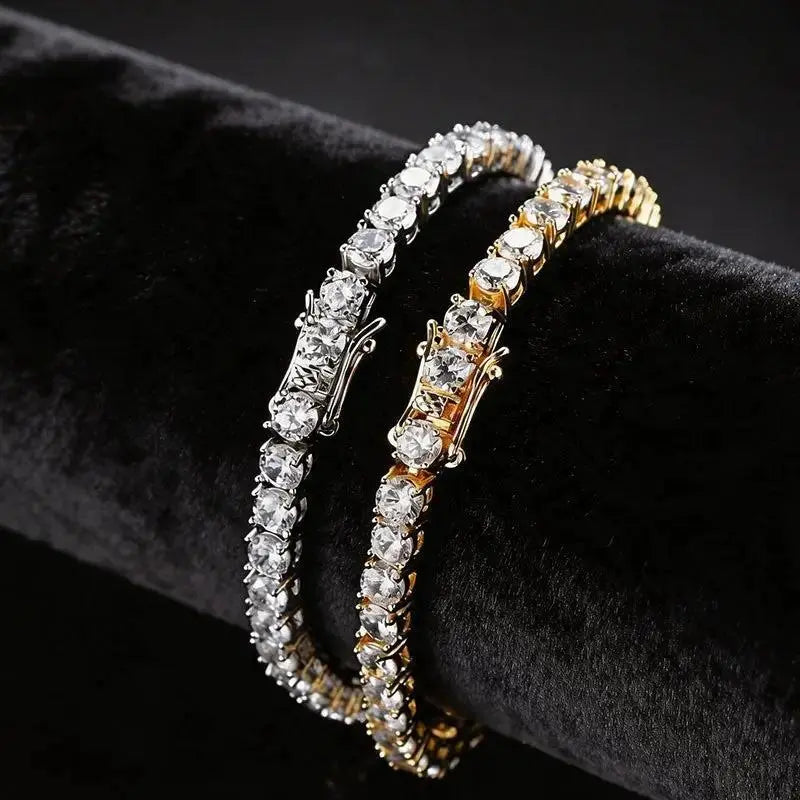 Unisex 4mm Cubic Zirconia Tennis Bracelet & Necklace | Silver, Gold & Rose Gold Jewelry by TED