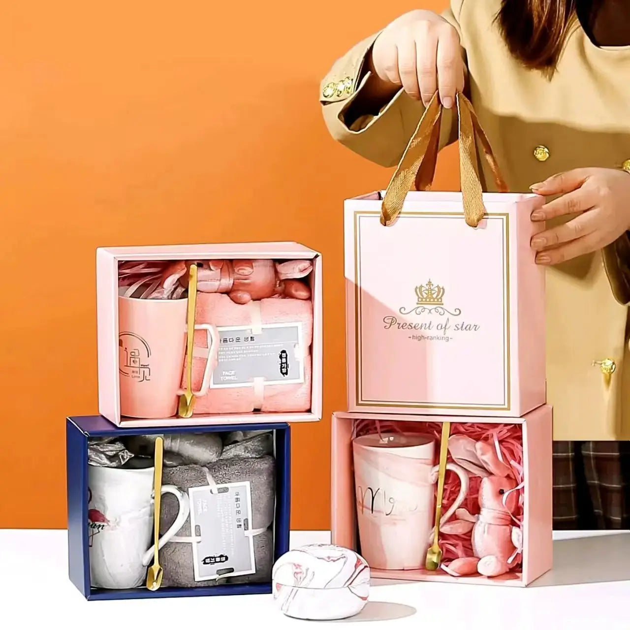 Elegant Ceramic Cup Gift Set for Weddings and Birthdays by TED
