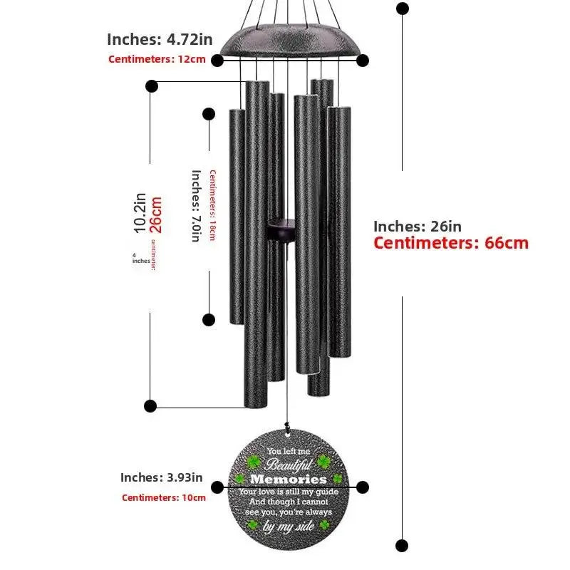Metal Memorial Wind Chime | 26-50" Outdoor Garden Chimes by TED