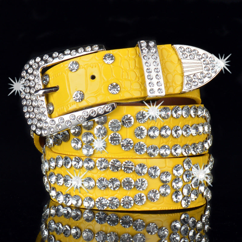 Stylish Rhinestone Leather Belt for Women Fashion Accessory - Cherished Harbor Gifts
