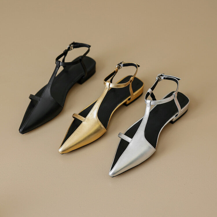 Stylish Leather Pointed Toe Sandals for Summer Wear - Cherished Harbor Gifts