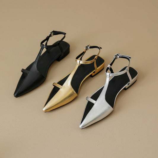 Stylish Leather Pointed Toe Sandals for Summer Wear - Cherished Harbor Gifts