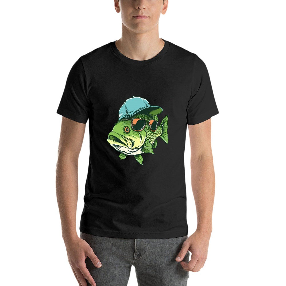 Men's Bass Fishing T-Shirt - 100% Cotton Angler Tee - Cherished Harbor Gifts