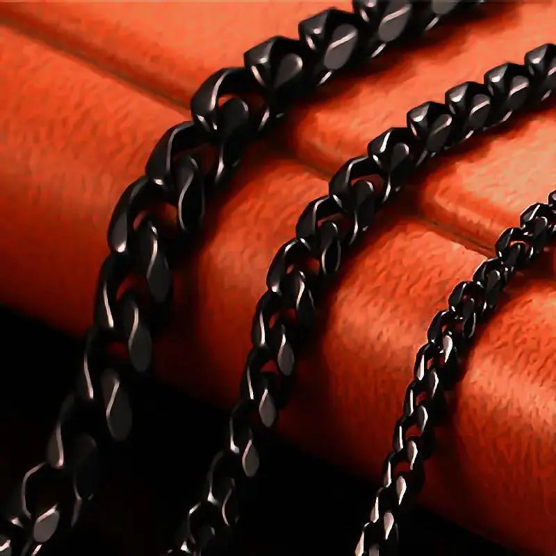 Stainless Steel Cuban Chain Necklace Bracelet for Men by TED