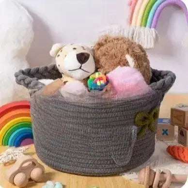 Personalized Round Cotton Rope Storage Basket | Custom Name Woven Organizer by TED