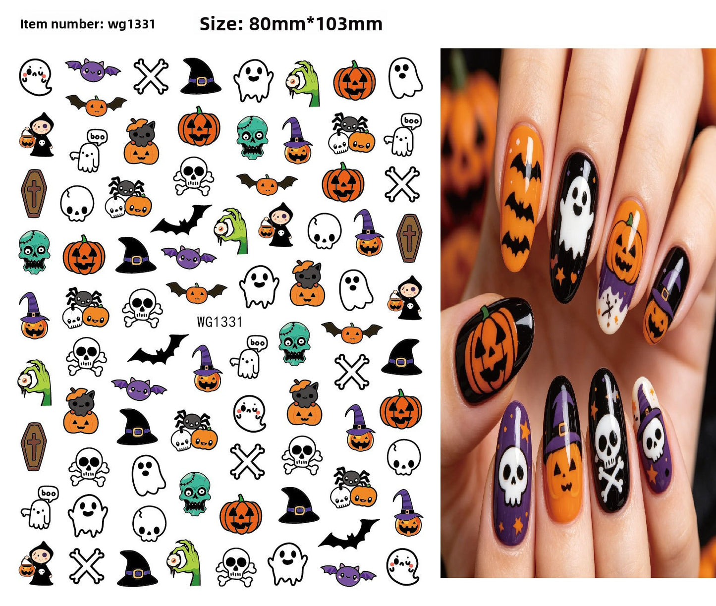 Halloween Nail Art Stickers for Spooky DIY Nail Designs - Cherished Harbor Gifts