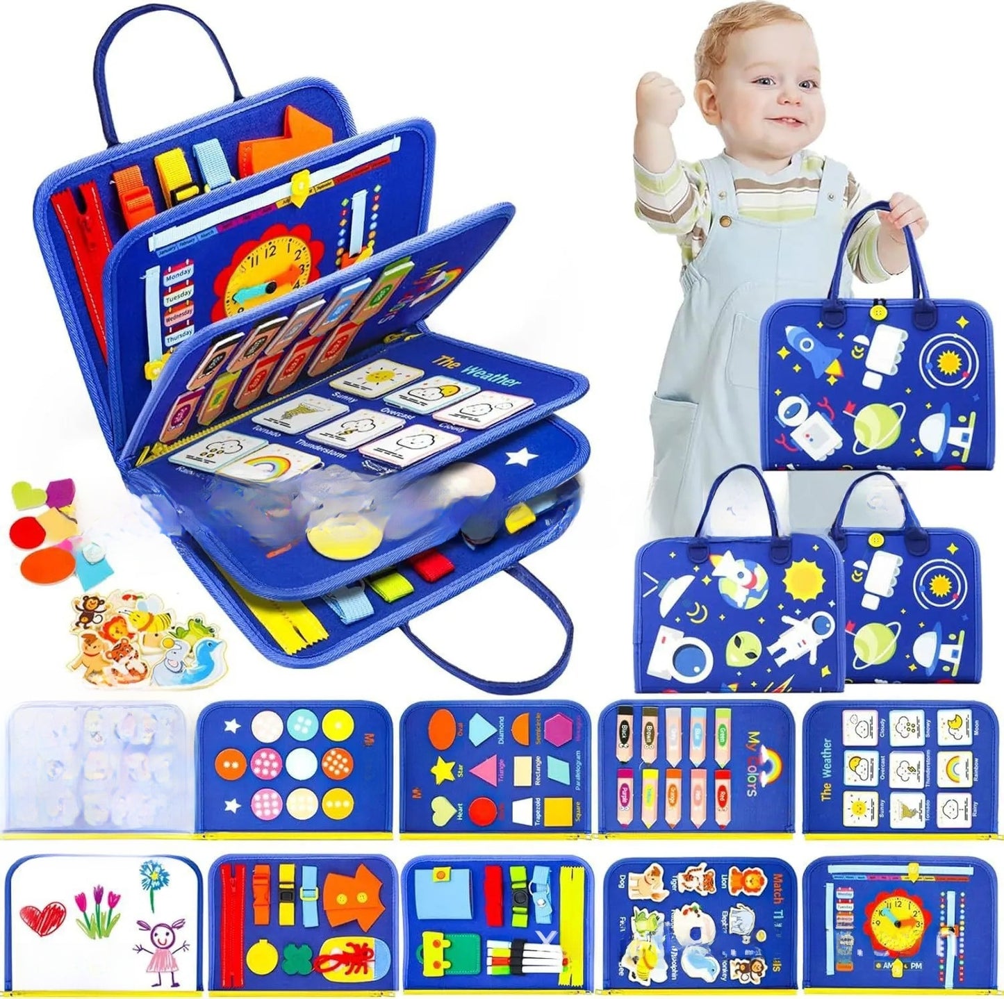 Montessori Sensory Activity Board for Toddler Learning Fun - Cherished Harbor Gifts