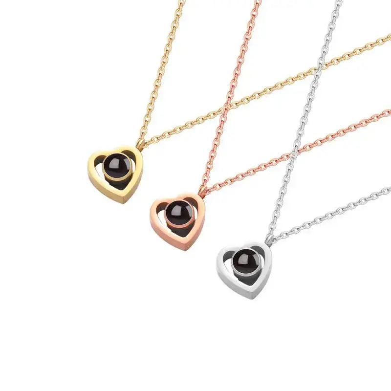 Personalized Memorial Heart Photo Projection Necklace | Custom Remembrance Pendant by TED