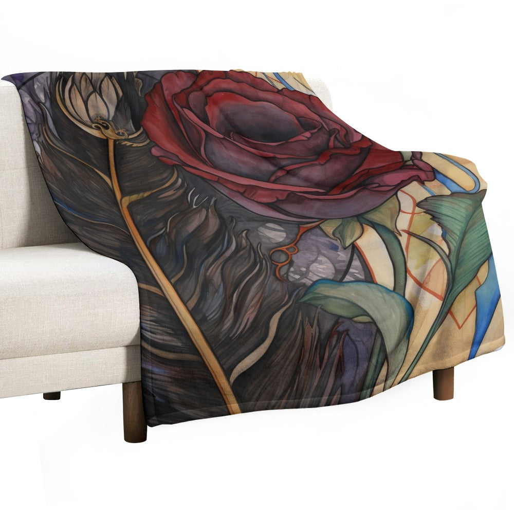 Dark Rose Ultra-Soft Flannel Cozy Throw Blanket Gift - Cherished Harbor Gifts