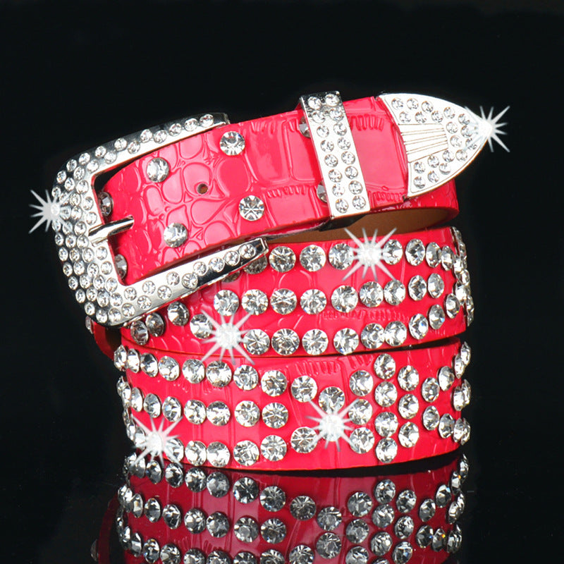 Stylish Rhinestone Leather Belt for Women Fashion Accessory - Cherished Harbor Gifts