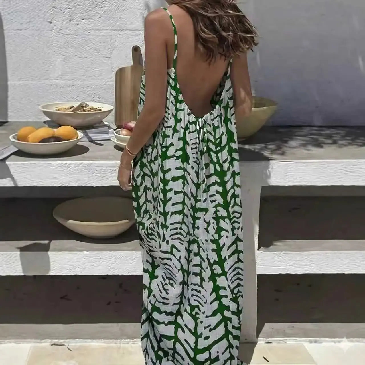 Women’s Backless Leopard Print Maxi Dress | Loose Sleeveless Vacation Dress Sizes S–5XL by TED