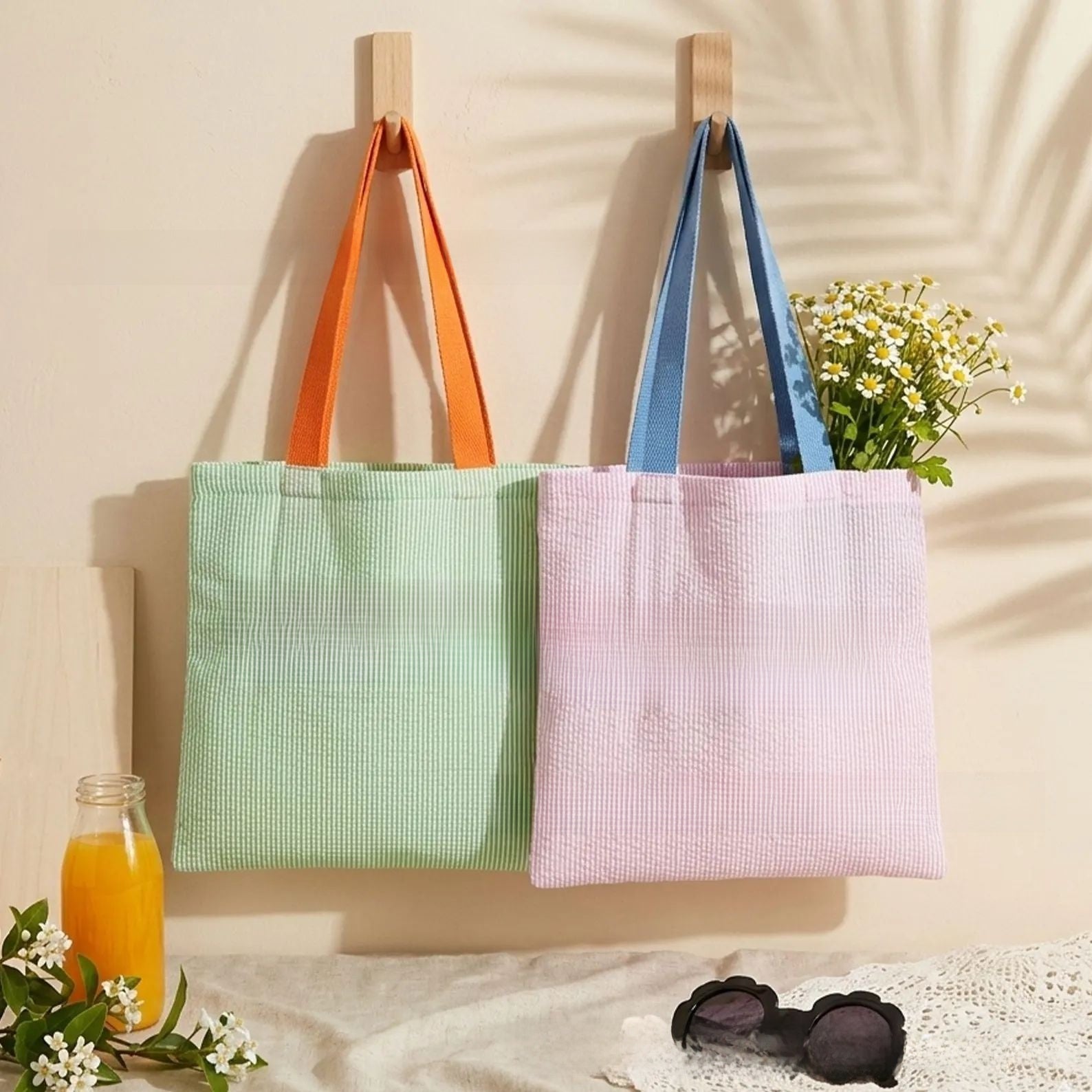 Hand Embroidered Canvas Shoulder Bag for Everyday Use - Cherished Harbor Gifts